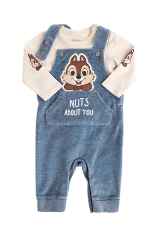 Body et salopette Tic et Tac Disney - Beige et indigo