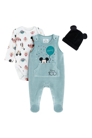 Ensemble 3 pièces en velours Mickey Disney - Noir et ciel