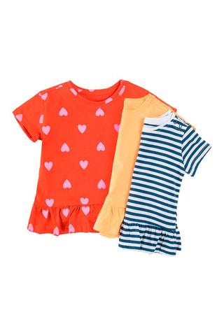 3 t-shirts Rouge et rose