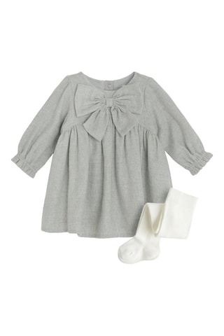 Robe et collant - Gris et blanc