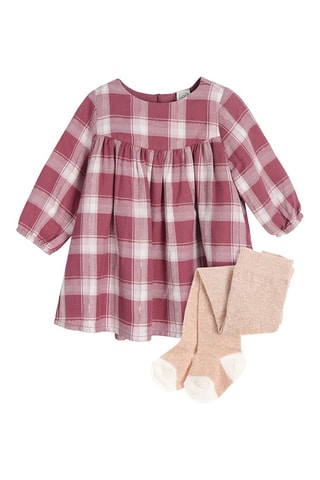 Robe et chaussettes - Vieux rose et saumon