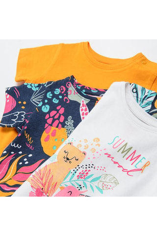 3 t-shirts Bleu marine et blanc