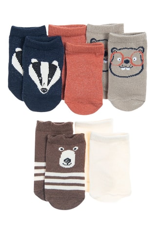 5 paires de chaussettes - Marron et orange