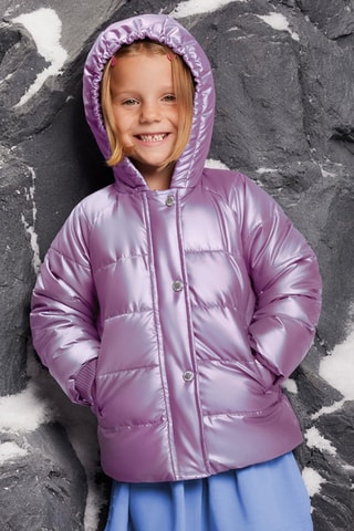 Doudoune à capuche - Mauve