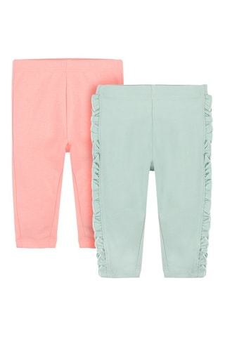 2 leggings - Rose et vert d’eau