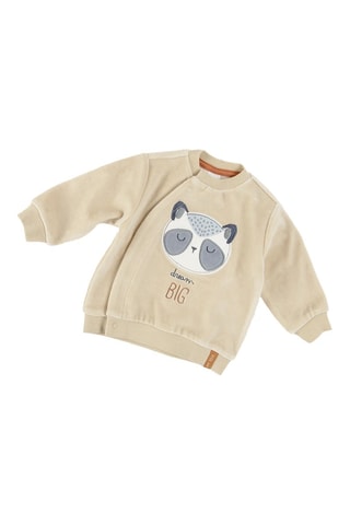 Sweat en velours - Beige