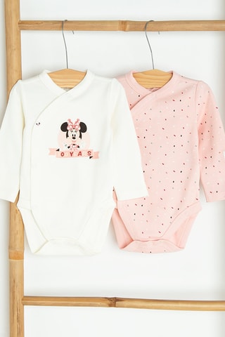 2 bodys Minne Disney - Rose et blanc