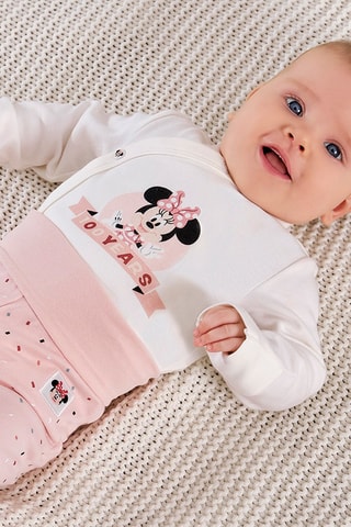 2 bodys Minne Disney - Rose et blanc