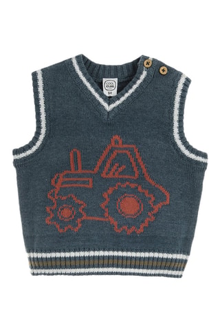 Gilet sans manches - Bleu marine chiné