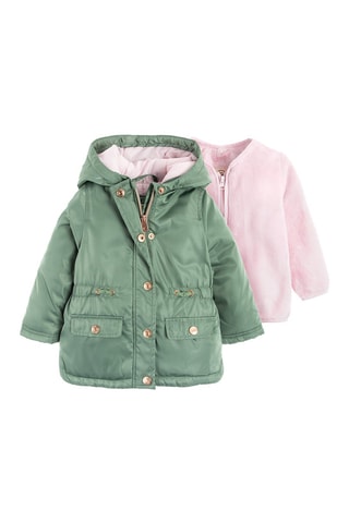 Parka 2 en 1 - Kaki et rose