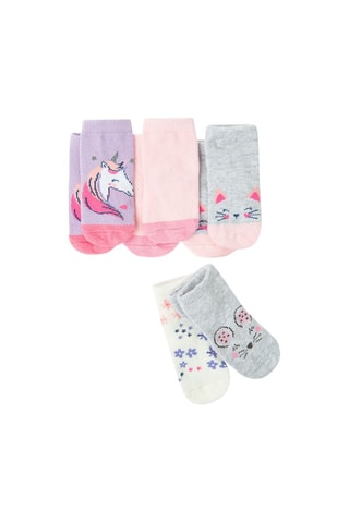 5 paires de chaussettes - Mauve, rose clair et gris chiné