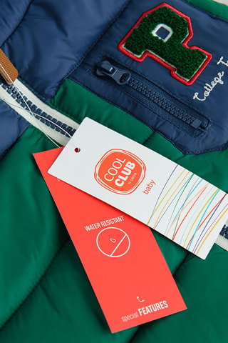 Doudoune sans manches et sweat - Vert foncé et gris