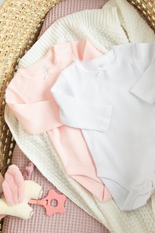 2 bodys - Rose et blanc