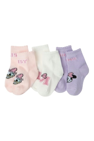3 paires de chaussettes Minnie et Daisy Disney - Rose, blanc et mauve