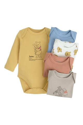 5 bodys Winnie l'Ourson Disney - Blanc et jaune