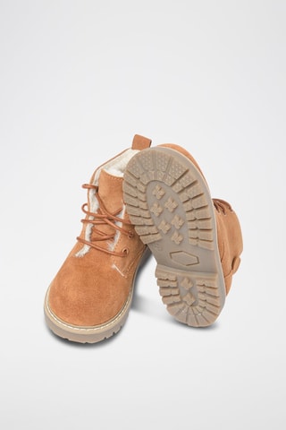 Boots fourrés en nubuck Camel