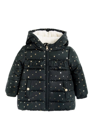 Doudoune à capuche - Noir et doré