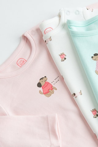 3 bodys - Rose et vert d'eau