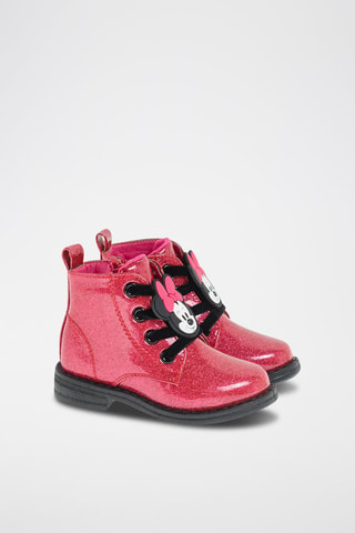Bottines en cuir Minnie Disney Rose foncé