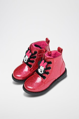 Bottines en cuir Minnie Disney Rose foncé
