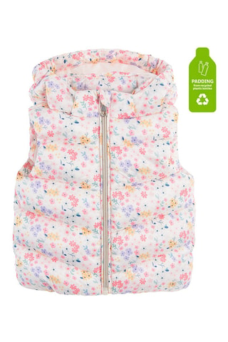 Doudoune sans manches Rose et blanc