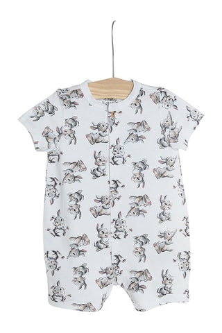 2 combinaisons en coton biologique Bambi et Panpan Bambi Disney Blanc et beige chiné