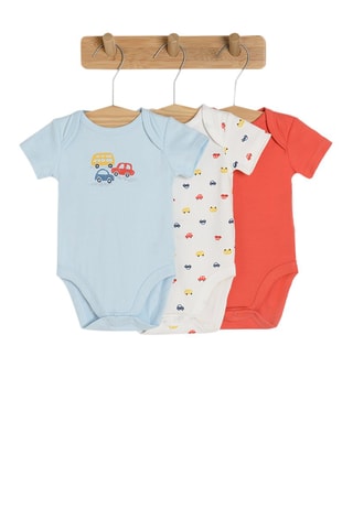 3 bodys Ciel, blanc et rouge