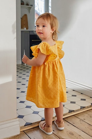 Robe brodée Moutarde