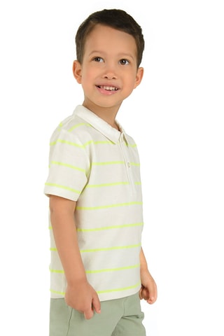 Polo Blanc et vert fluo