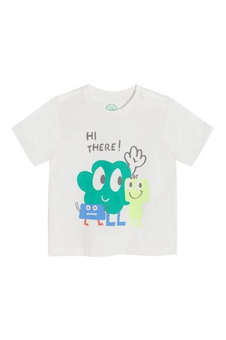 3 t-shirts Blanc, ciel et gris chiné