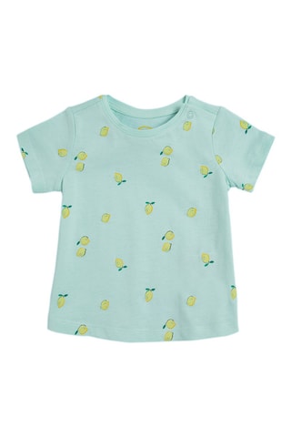 3 t-shirts Vert d’eau, jaune et blanc