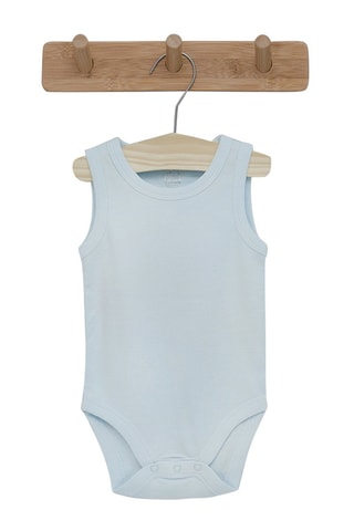 3 bodys en coton biologique Bleu et blanc