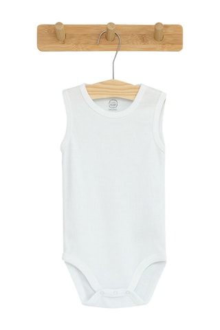 3 bodys en coton biologique Blanc