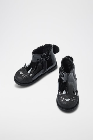 Bottines vernies à oreilles Noir