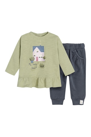 T-shirt et jogging Vert olive et anthracite