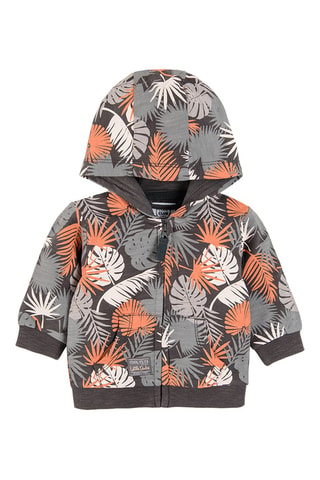 Sweat à capuche Anthracite et orange