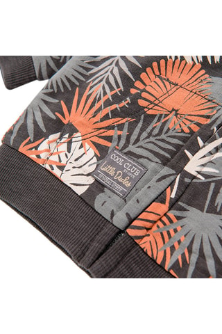 Sweat à capuche Anthracite et orange