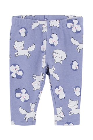 2 leggings - Violet et rose