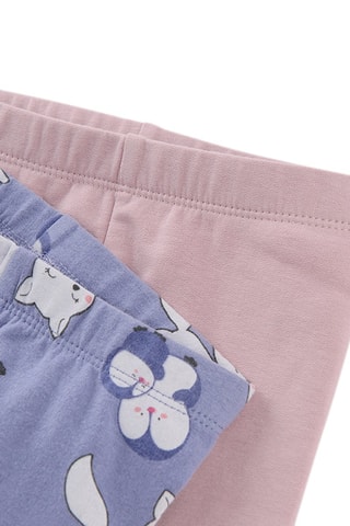2 leggings - Violet et rose