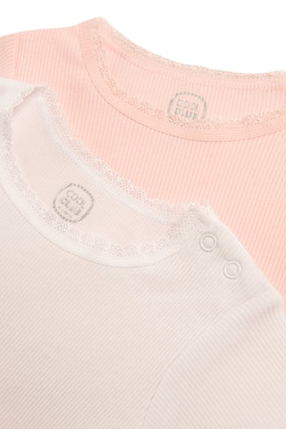 2 bodys en coton biologique Rose et blanc