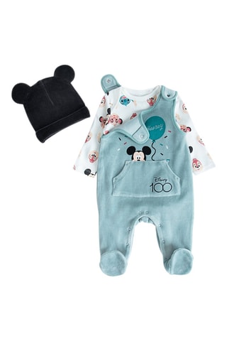 Ensemble 3 pièces en velours Mickey Disney - Noir et ciel