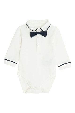 Body et pantalon - Blanc et bleu marine