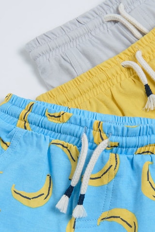 3 shorts - Jaune et gris clair