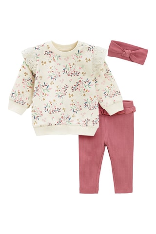 Ensemble 3 pièces – Rose et blanc