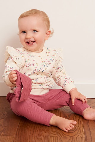 Ensemble 3 pièces – Rose et blanc