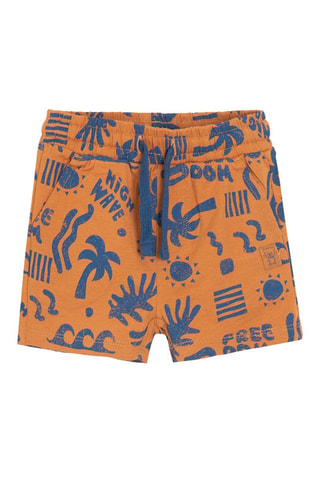 2 shorts Orange et vert d’eau chiné
