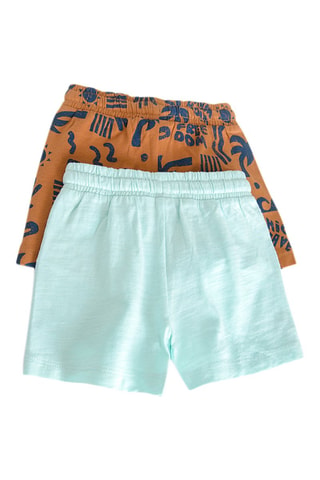 2 shorts Orange et vert d’eau chiné