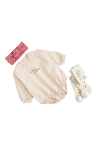 Ensemble 3 pièces – Rose et blanc