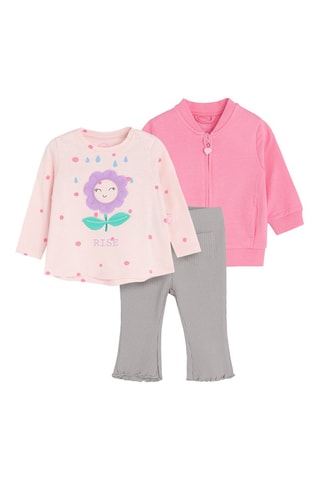 Ensemble 3 pièces - Rose et gris