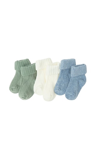 3 paires de chaussettes - Blanc et vert clair